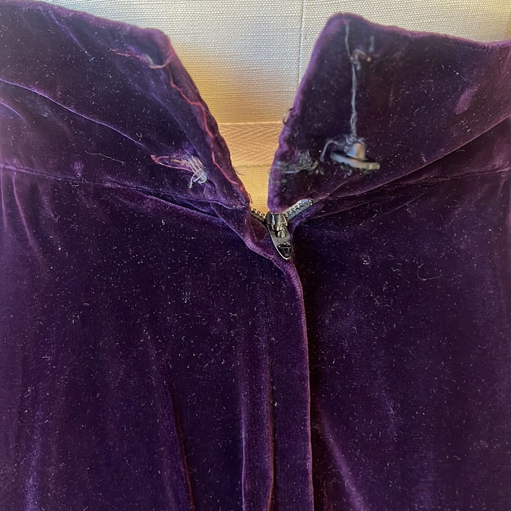 Vintage purple and gray velvet skirt. Made in Italy - Picture 4 of 11